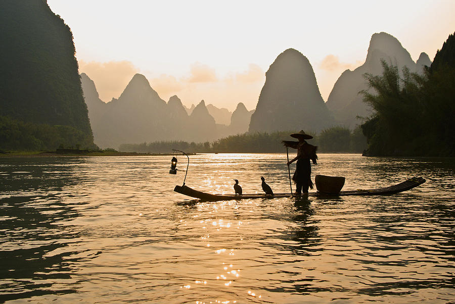 Sunset On The Li River Photograph By Michele Burgess - Fine Art America