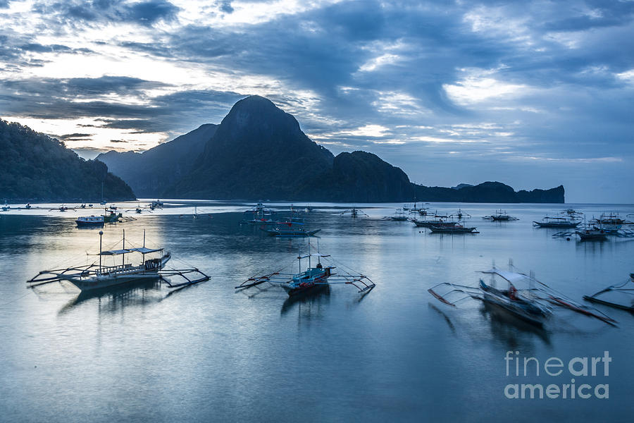 Sunset over El Nido bay in Palawan, Philippines #2 Photograph by Didier Marti