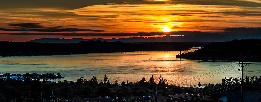 Sunset over Hail Passage on the Puget Sound #2 Photograph by Rob Green