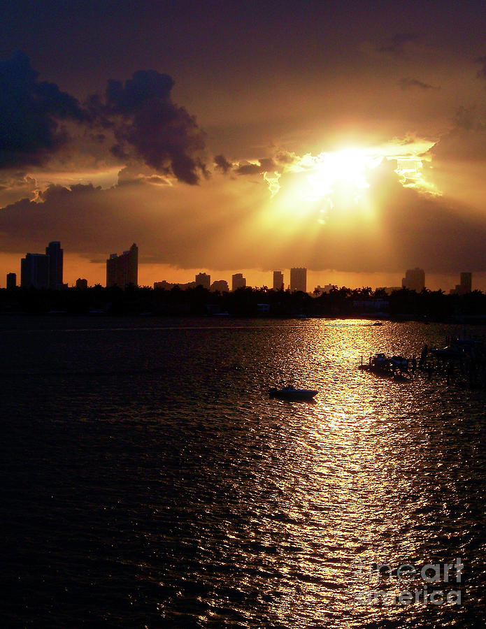 Sunset Over Miami Photograph by Phil Perkins