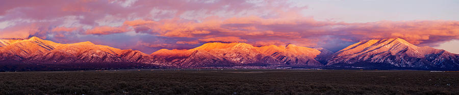 Sunset Over Mountain Range, Sangre De #2 Photograph by Panoramic Images