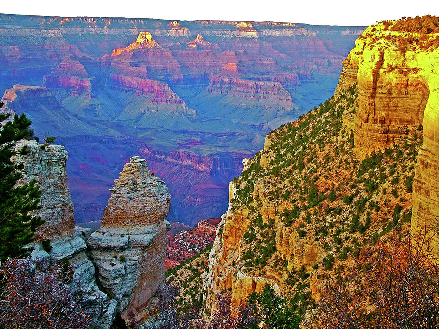Sunset over the Grand Canyon from Rim Trail in Grand Canyon National Park-Arizona  #2 Photograph by Ruth Hager