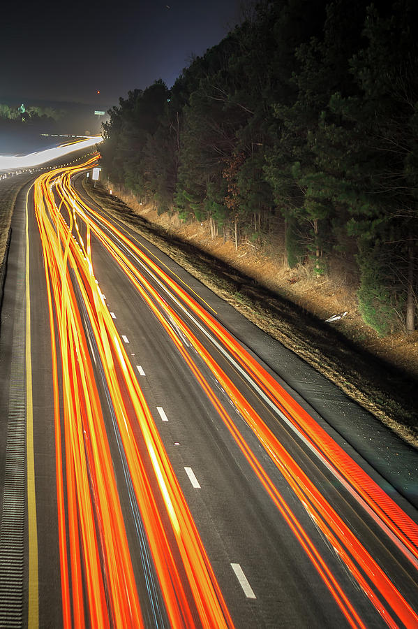 Super Highway With High Volume Of Cars At Night #2 Photograph by Alex Grichenko
