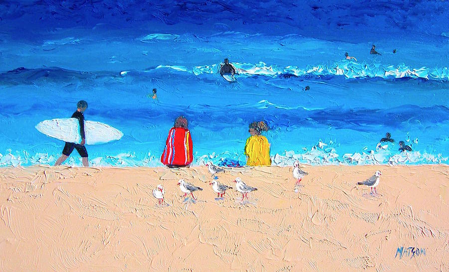 Impressionism Painting - Surfer Girls by Jan Matson