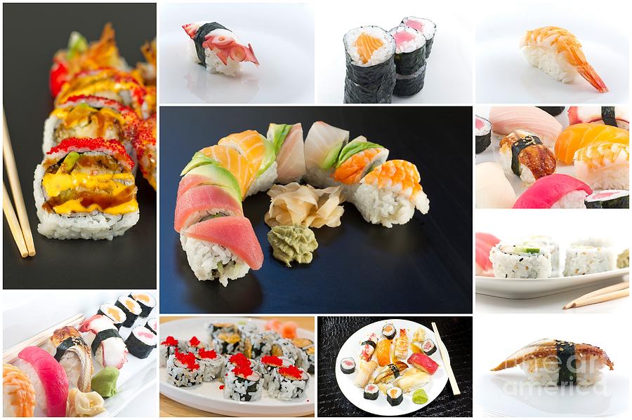 Sushi Food Collage Photograph by Ezume Images - Pixels