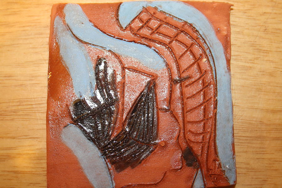 Sweethearts - Tile #2 Ceramic Art by Gloria Ssali