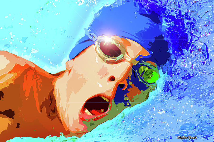 Swimmer #2 Digital Art by Stephen Younts