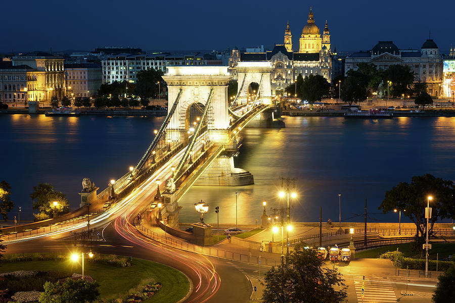 Szechenyi Chain Bridge In Budapest Hungary Photograph by ...