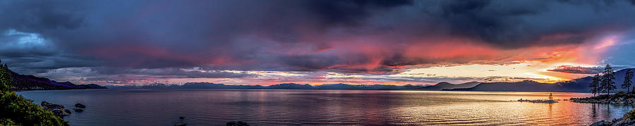 Tahoe sunset panorama #2 Photograph by Martin Gollery