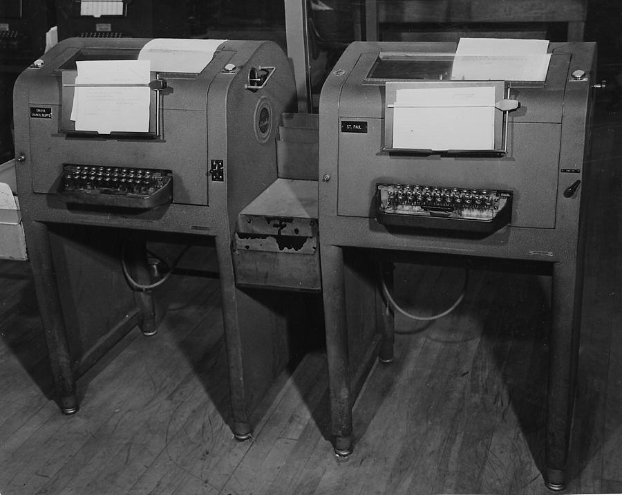 Teleprinter Perforator and Board #2 Photograph by Chicago and North Western Historical Society