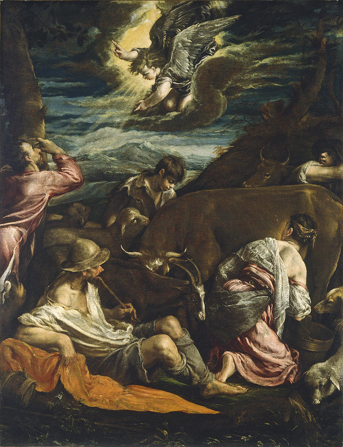 The Annunciation to the Shepherds  #1 Painting by Jacopo Bassano