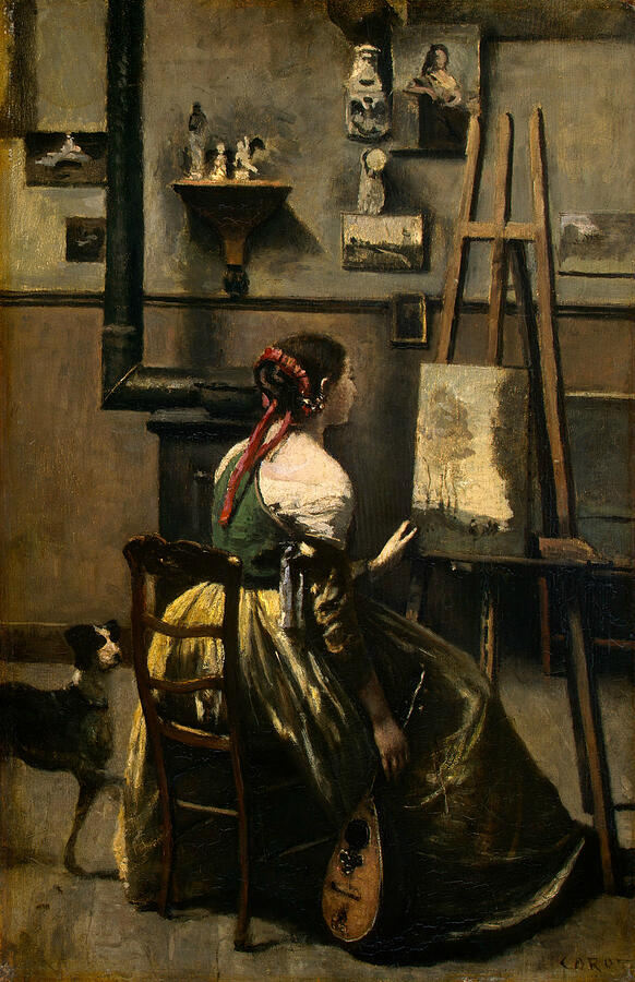 The Artists Studio, from circa 1868 Painting by Jean-Baptiste-Camille Corot