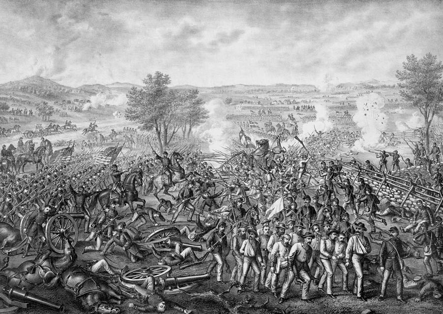 Gettysburg National Park Drawing - The Battle of Gettysburg #3 by War Is Hell Store
