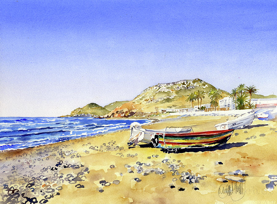The Beach at Las Negras #3 Painting by Margaret Merry