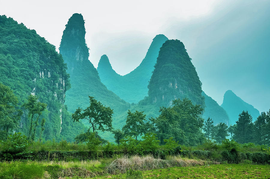 The beautiful karst rural scenery #2 Photograph by Carl Ning