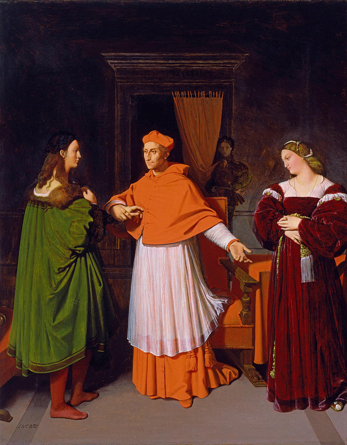 The Betrothal of Raphael and the Niece of Cardinal Bibbiena  #4 Painting by Jean-Auguste-Dominique Ingres
