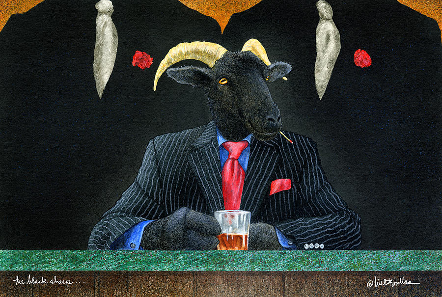 Sheep Painting - The Black Sheep... #1 by Will Bullas