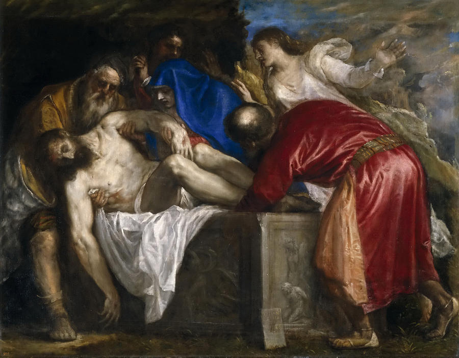 The Burial of Christ #5 Painting by Titian