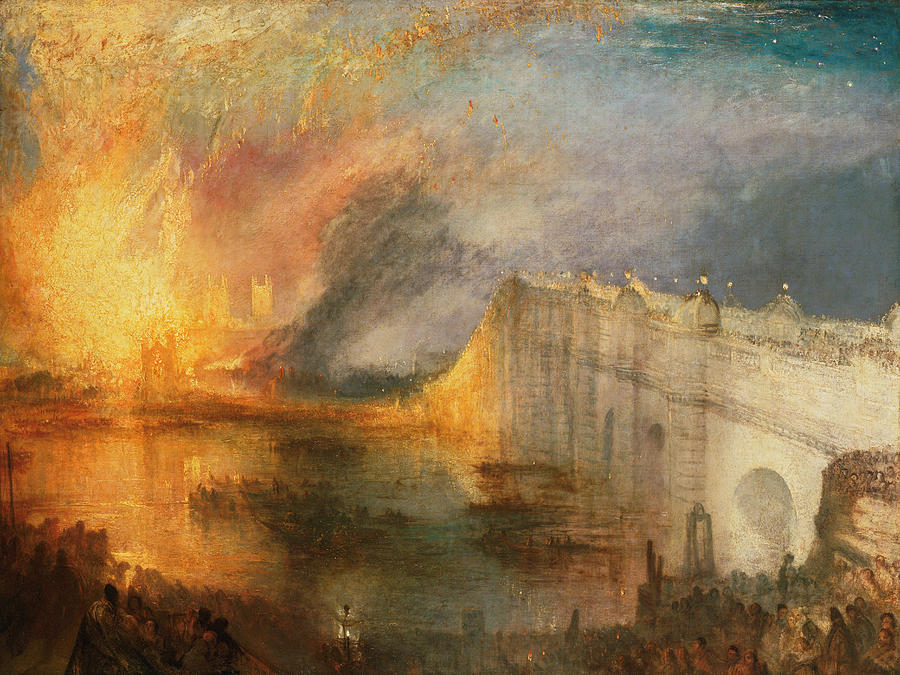 Joseph Mallord William Turner Painting - The Burning of the Houses of Parliament #2 by JMW Turner
