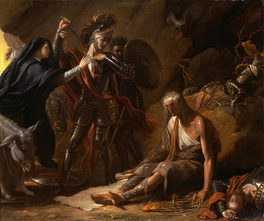 The Cave of Despair #5 Painting by Benjamin West