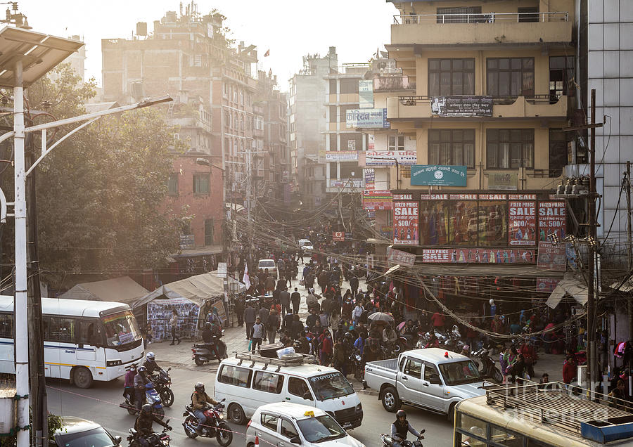 The chaotic streets of Kathmandu in Nepal #2 Photograph by Didier Marti