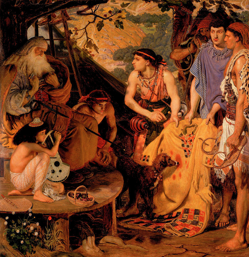 Ford Madox Brown Painting - The Coat of Many Colours #2 by Ford Madox Brown