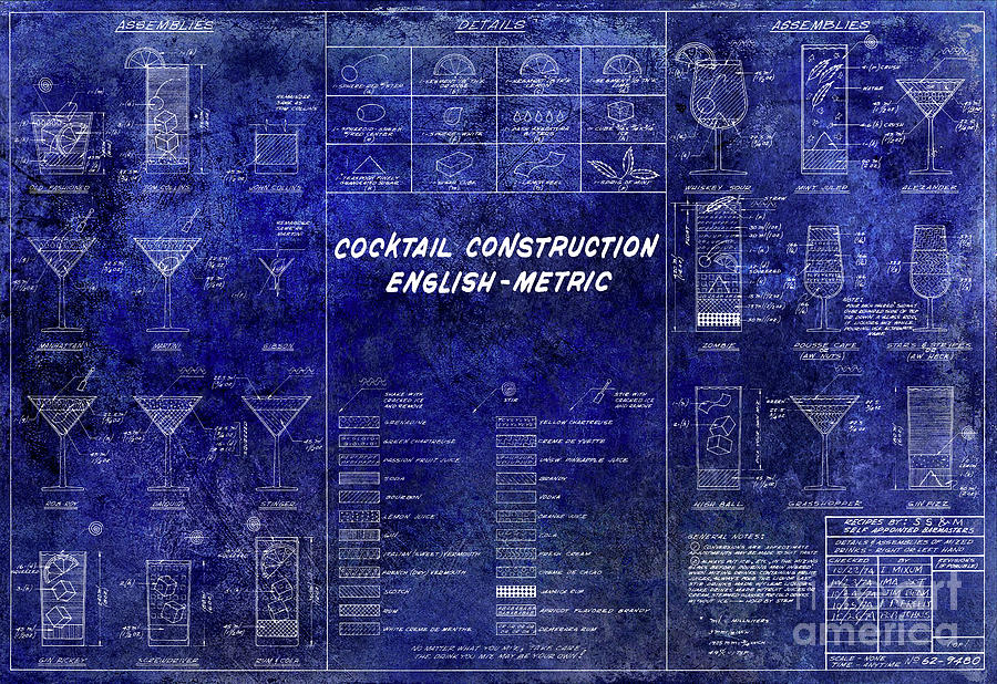 The Cocktail Construction Blueprint #2 Photograph by Jon Neidert
