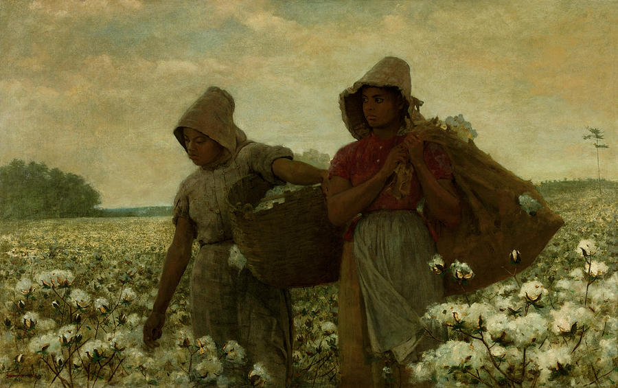 Woman Painting - The Cotton Pickers #2 by Winslow Homer