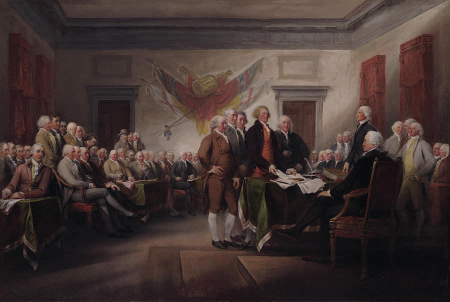 Independence Day Painting - The Declaration of Independence, July 4, 1776 #2 by John Trumbull