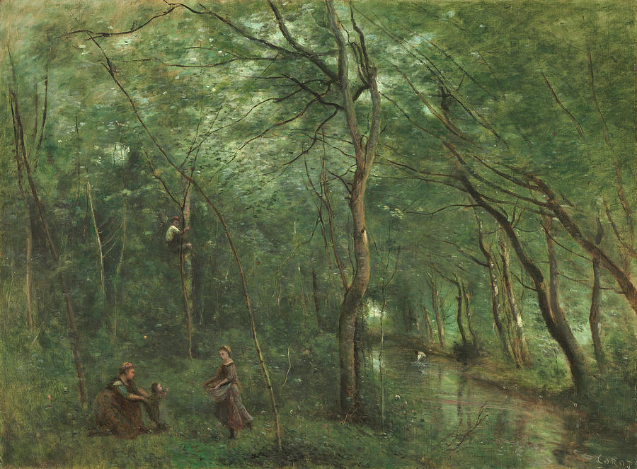 The Eel Gatherers #2 Painting by Jean-Baptiste-Camille Corot