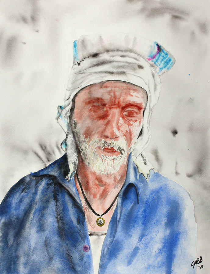 “The elder” deals watercolor painting.