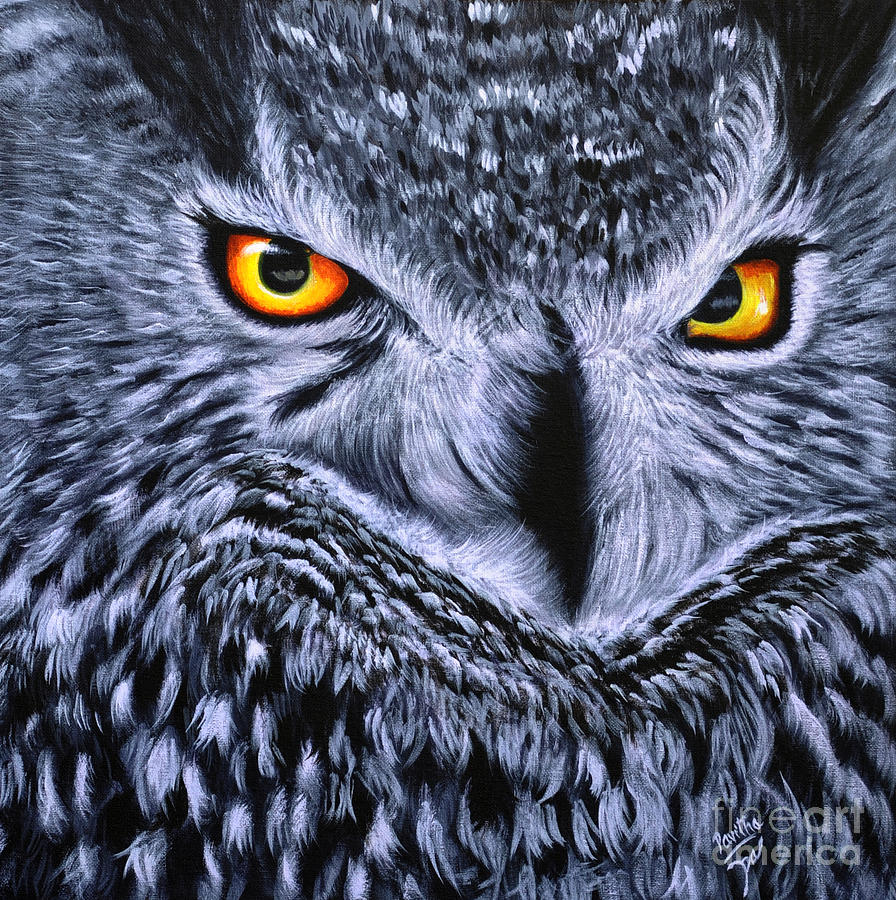 The Eye Of The Owl  -the  Goobe Series - Third One Painting