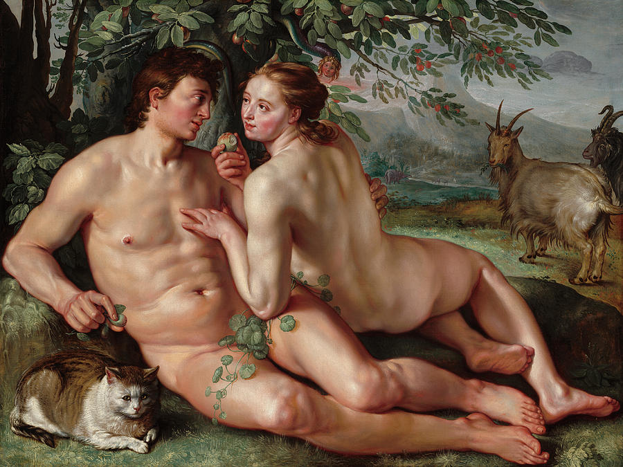 The Fall of Man #3 Painting by Hendrick Goltzius