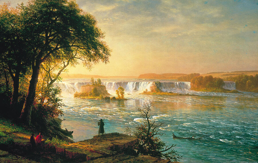 The Falls Of Saint Anthony #5 Painting by Albert Bierstadt