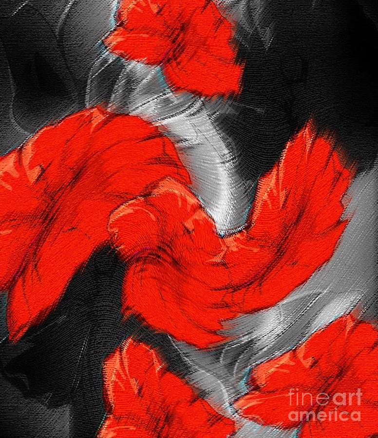 Red Black Gray A Throw Digital Art by Gayle Price Thomas