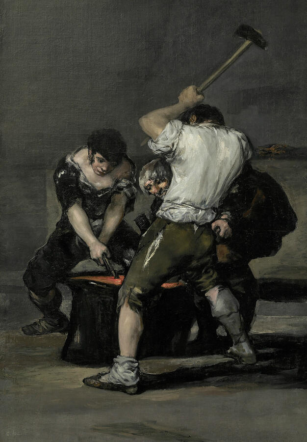 The Forge  Painting by Francisco Goya