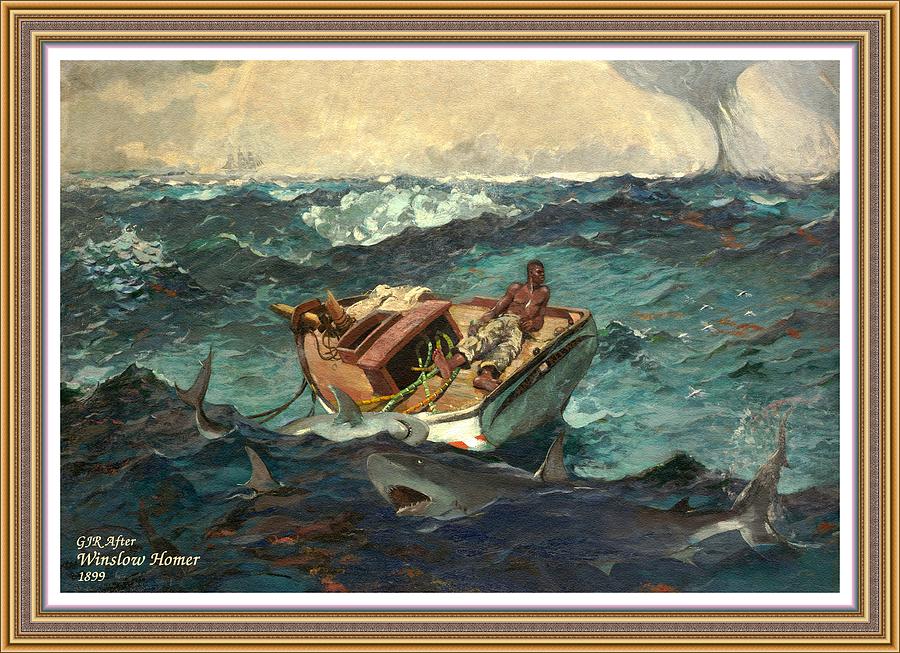 The Gulf Stream - After And Inspired By An Original Painting Done In 1899 By Winslow Homer. L A S Digital Art