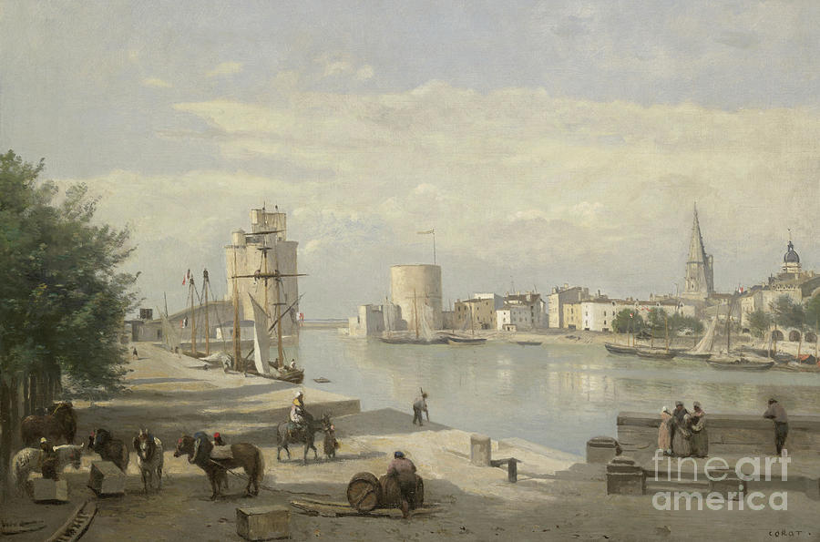 Jean Baptiste Camille Corot Painting - The Harbor of La Rochelle by Jean Baptiste Camille Corot
