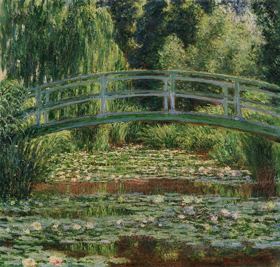 The Japanese Footbridge and the Water Lily Pool, from 1899 Painting by Claude Monet