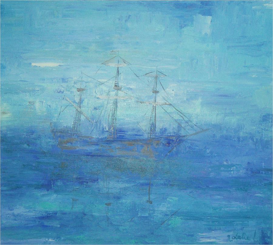 Boat Painting - The Lonely Sea and Sky by Natalie L