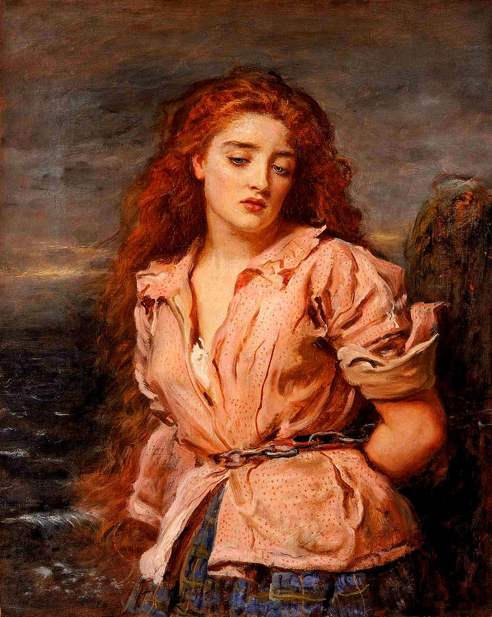 The Martyr of the Solway #2 Painting by John Everett Millais