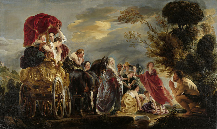 The Meeting of Odysseus and Nausicaa #3 Painting by Jacob Jordaens