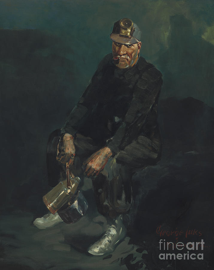 The Miner Painting by George Benjamin Luks