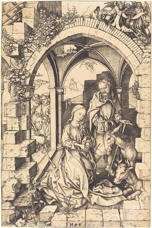 The Nativity Drawing by Martin Schongauer | Fine Art America