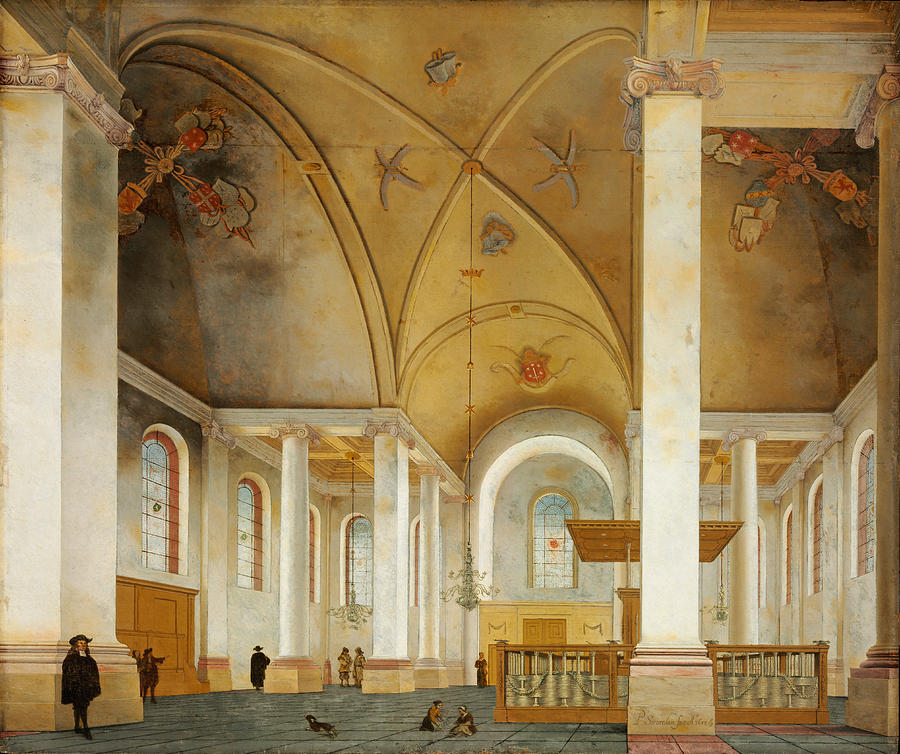 The Nieuwe Kerk in Haarlem #3 Painting by Pieter Jansz Saenredam