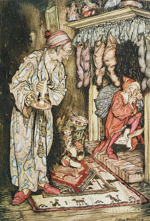 The Night Before Christmas Drawing by Arthur Rackham