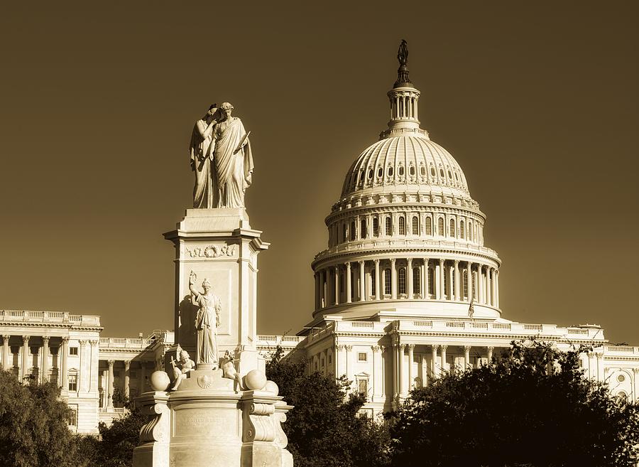 The Peace Monument and Capitol, Washington, D.C. Photograph by Mountain ...