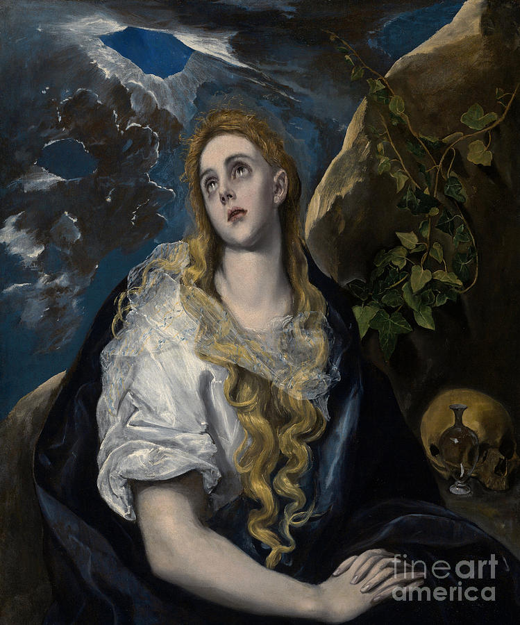 The Penitent Magdalene Painting by El Greco