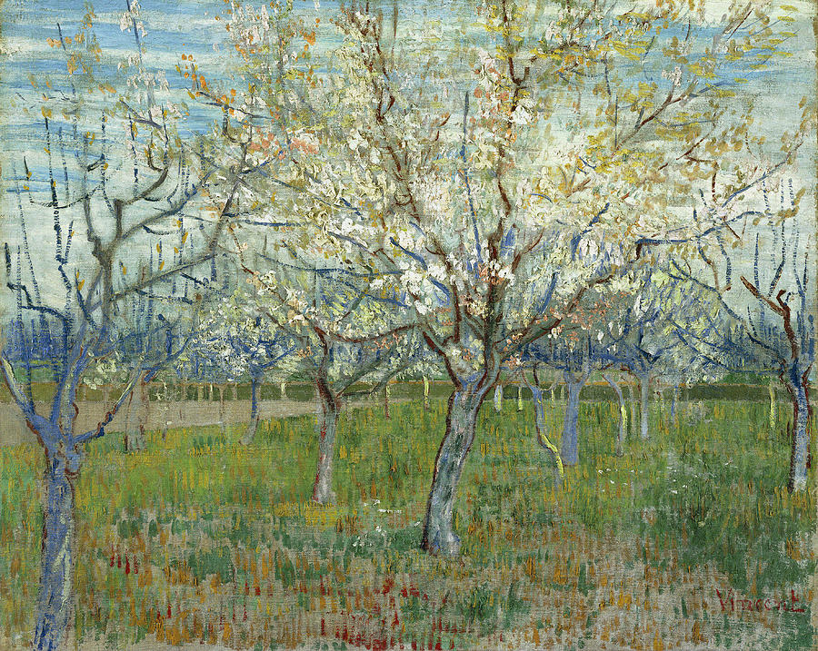 The pink orchard #6 Painting by Vincent van Gogh