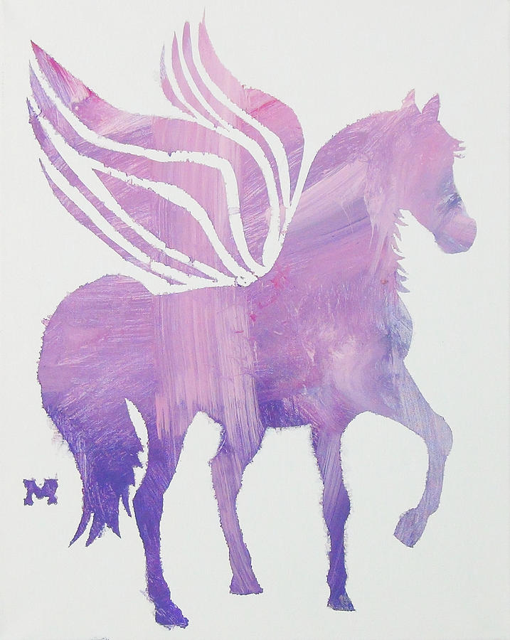 Horse Painting - The Pink Pegasus by Candace Shrope